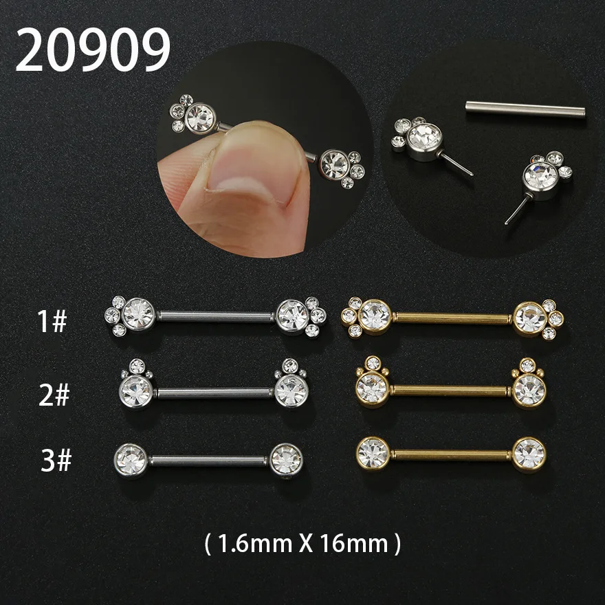 

1Pair Nipple Piercing Zircon Barbell 14G Nipple Shield Flower Charming Nipple Rings For Women Body Piercing Jewelry