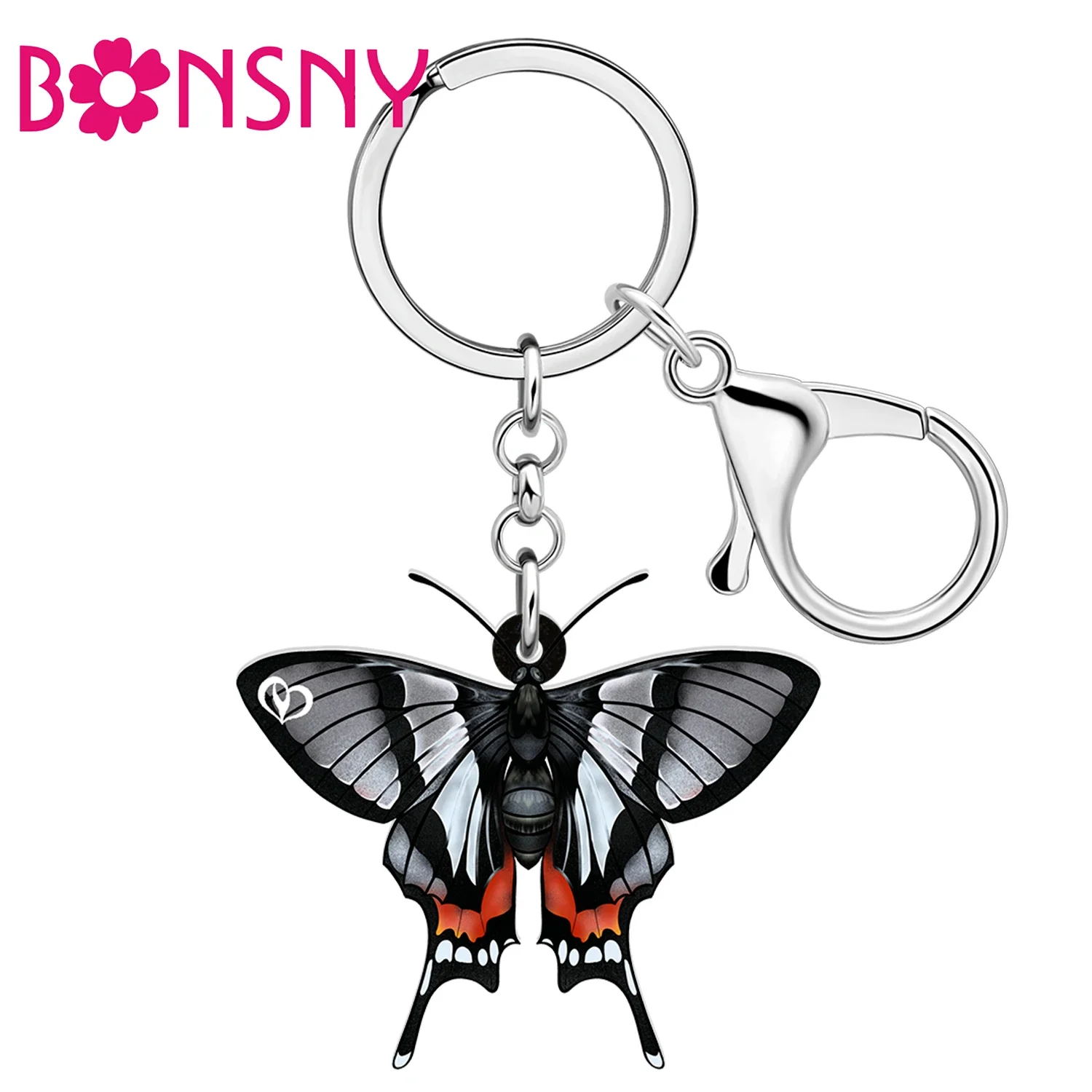 BONSNY акриловые черные брелоки для женщин и девушек