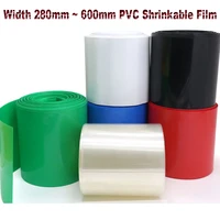 1m width 280mm 600mm pvc shrinkable film lithium battery heat shrink tubing li ion wrap cover skin sleeves insulation sheath