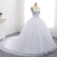 a line beading wedding dresses vintage vestido de noiva sweethert bridal gown robe de mariage