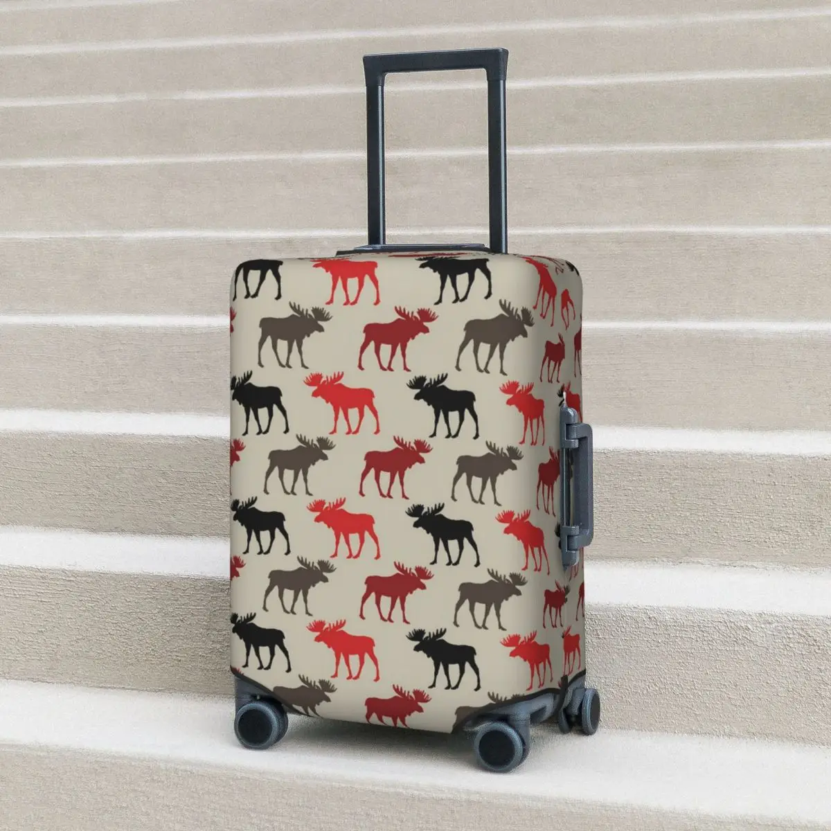 

Silhouette Deer Suitcase Cover Cute Animal Print Holiday Cruise Trip Elastic Luggage Supplies Protection