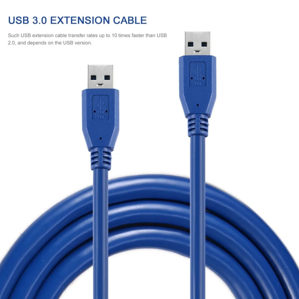 

Mining Cable Portable Blue Solid 3FT/1M SuperSpeed Computer USB 3.0 Type A Male to Type A Male M/M M2M Extension Cable Cord Wire