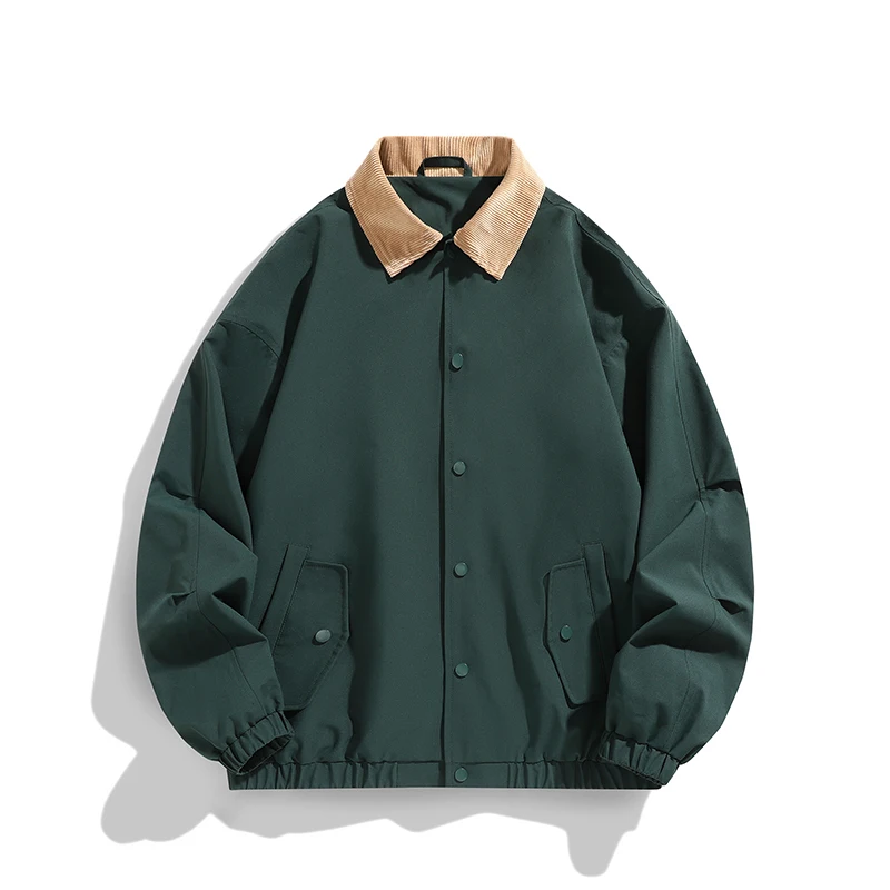 Мужская Летающая куртка Весенняя однотонная Повседневная Свободная