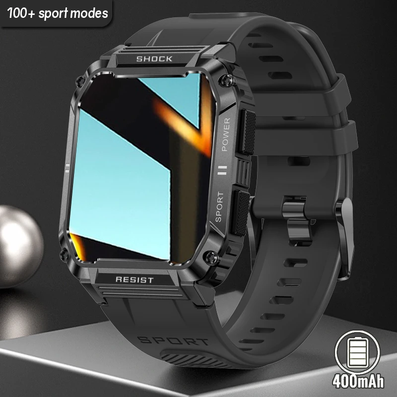 

2023 New Outdoor Smart Watch IP68 Military Waterproof Smartwatch HD 1.95 Inch Rugged Sport Fitness Watch Long Standby For Men