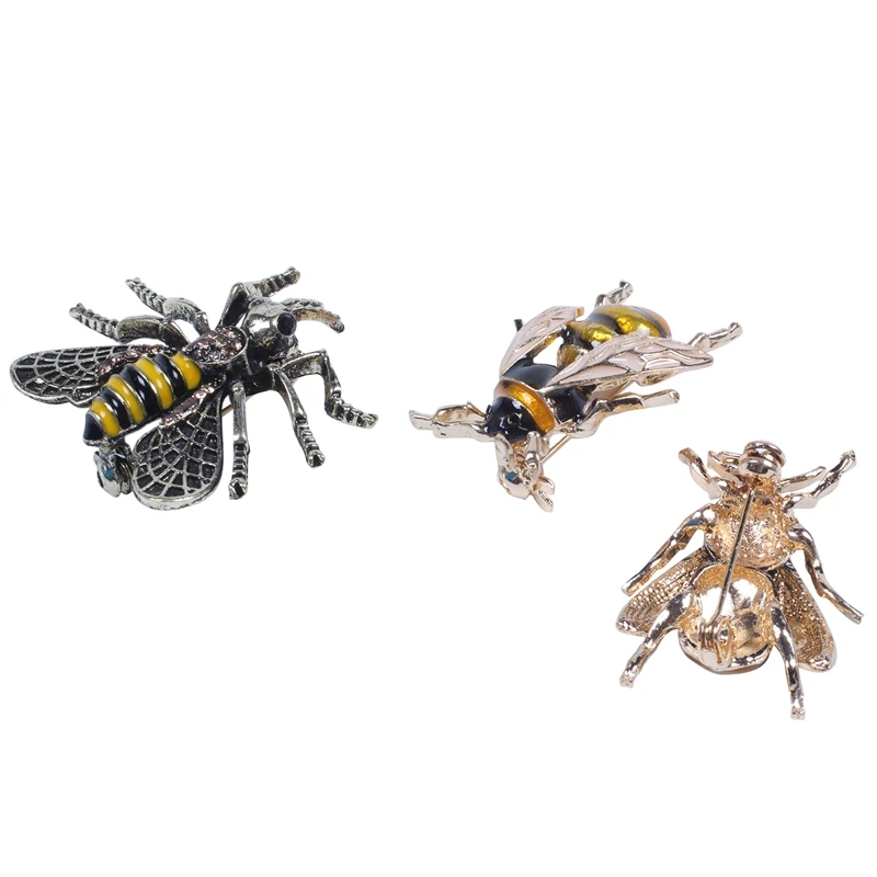 

3Pcs New Style Vintage Bee Brooches Unisex Insect Metal Brooch Pin Women And Men Jewelry Small Bumblebee Badges Fashion Jewelry