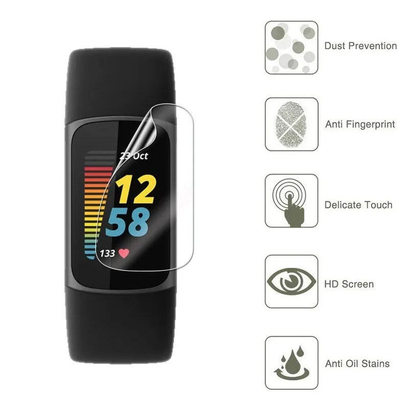 Прозрачная защитная пленка для Fitbit Charge 5/4/3/2 полное покрытие прозрачная зарядки 5