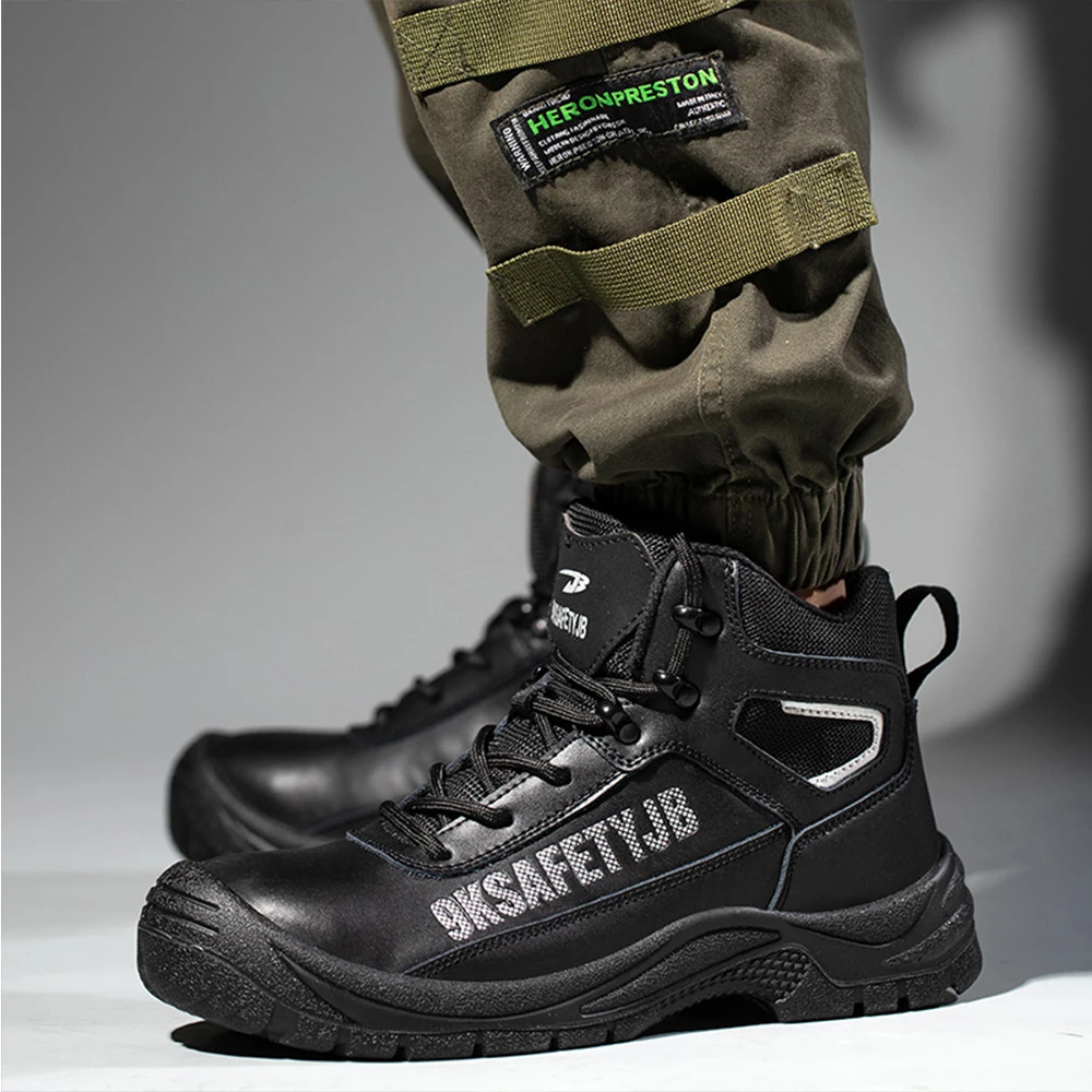 Цена Кожаные высокие Мягкие Водонепроницаемые Ботинки Martin мужские уличные рабочие защитные ботинки с защитой от ударов и пирсинга