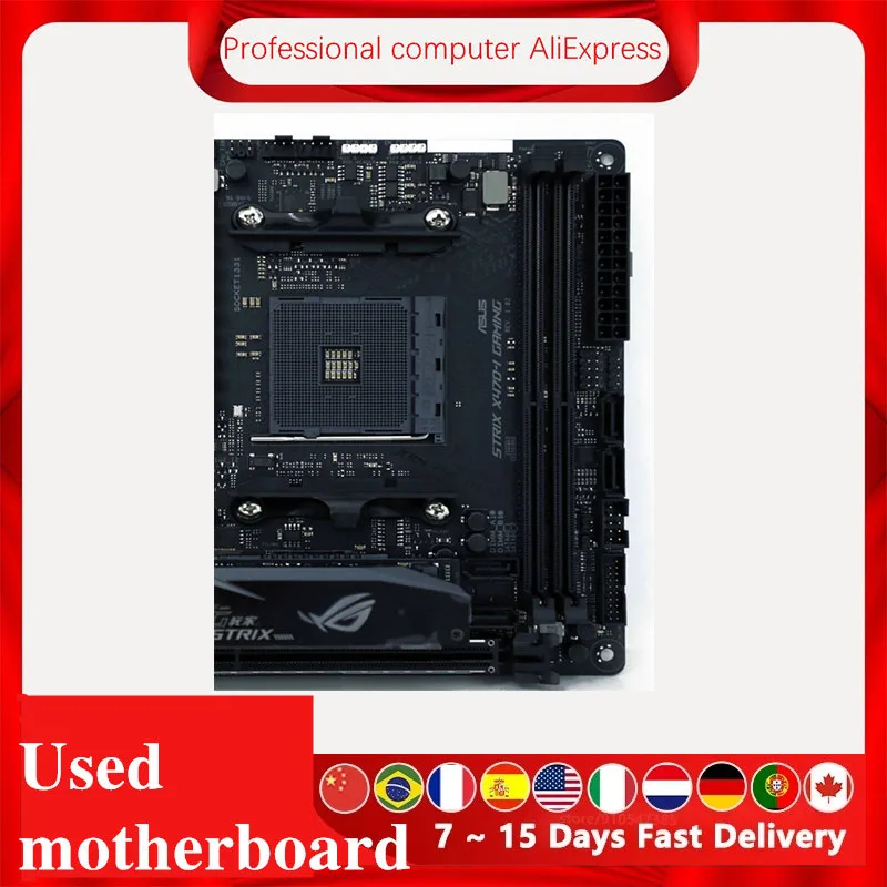 Б/у материнская плата X470i для ASUS ROG STRIX игровая разъем AM4 AMD X470 оригинальная