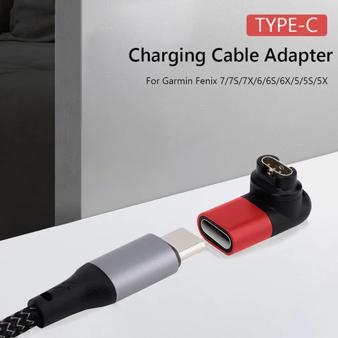 Адаптер зарядного кабеля типа C для замены Зарядного устройства Базовый адаптер для умных часов 90 градусов для Garmin Fenix 7/7S/7X/6