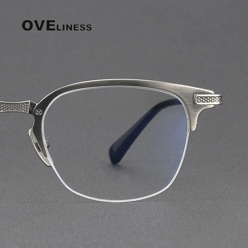 Оптическая полуоправа для очков из чистого титана мужчин и женщин новинка 2025