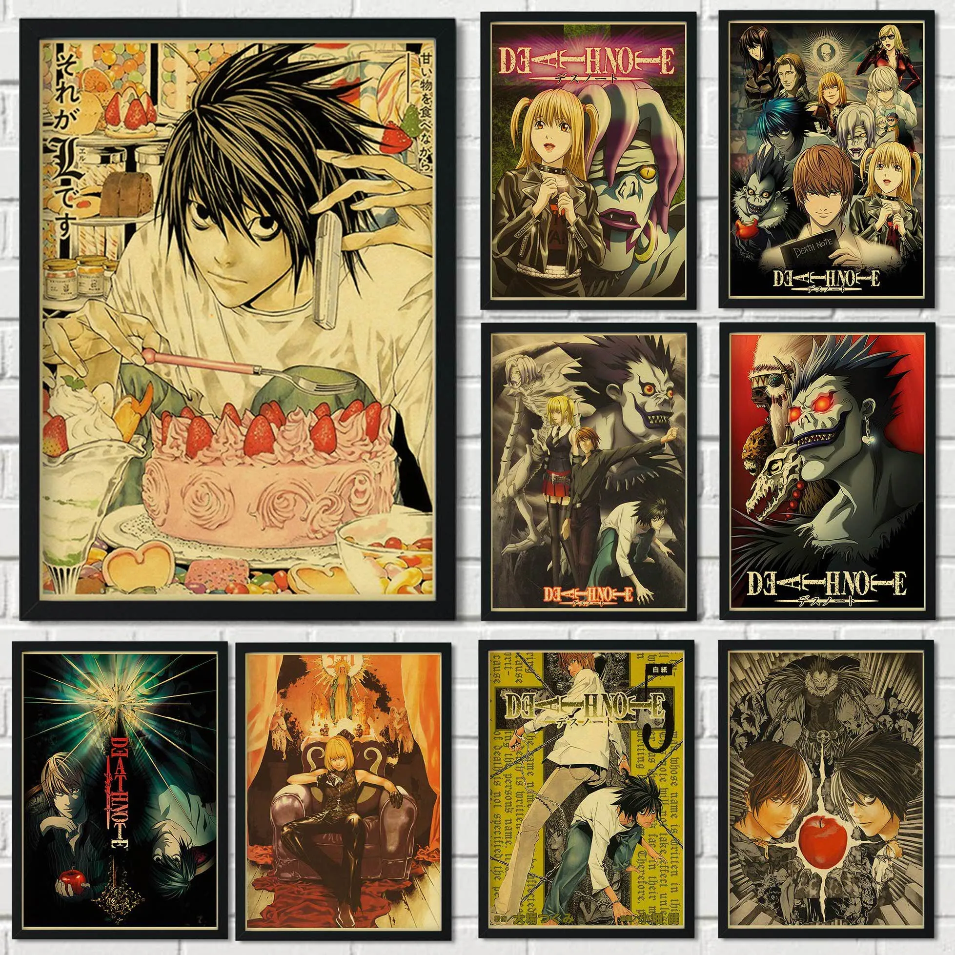 HD classic Japanese anime death note family wall decoration prints wall stickers retro style bar children's room poster o233