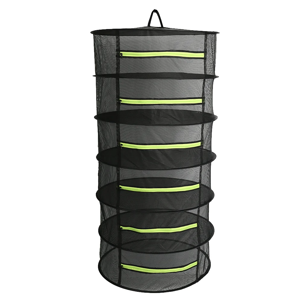 

Drying Rack 6 Layer Collapsible Mesh Hanging Drying Net with Zipper Plants Drying Rack for Drying