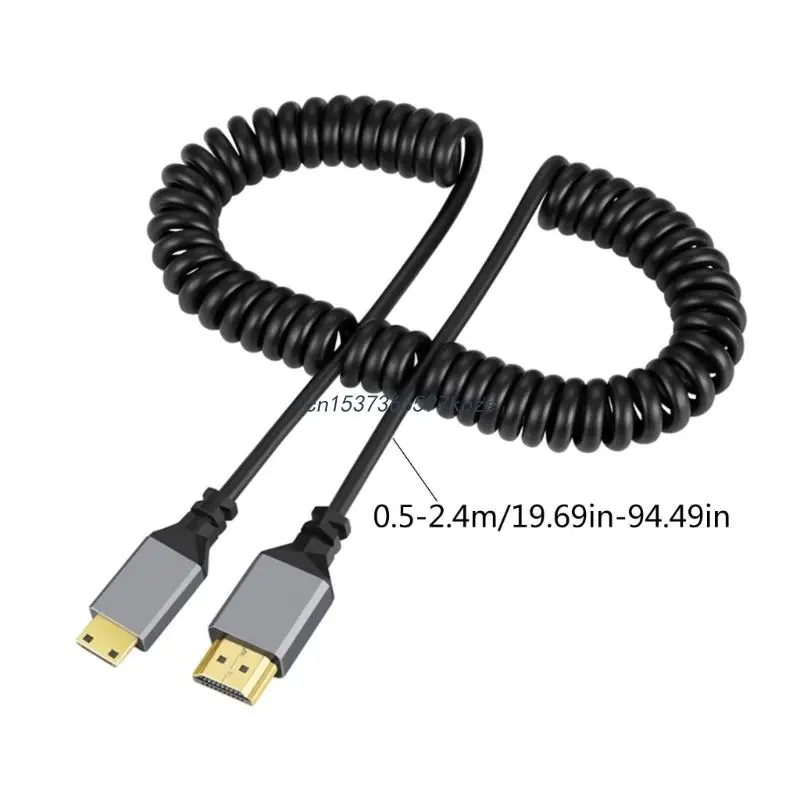 HDMI/MINI HDMI/ Micro HDMI/Coiled Extension Flexible Spiral Cable Male to Male images - 6