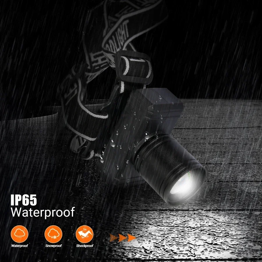 Новый мощный светодиодный налобный фонарь регулируемый водонепроницаемый супер