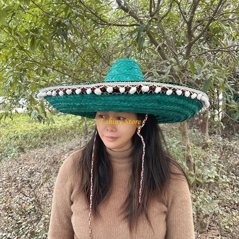 Фото N58F Fiest Hat Fiest Party Hat Мексиканская шляпа сомбреро Соломенная шляпа сомбреро Мексиканская шляпа Сомбреро Праздничная №5