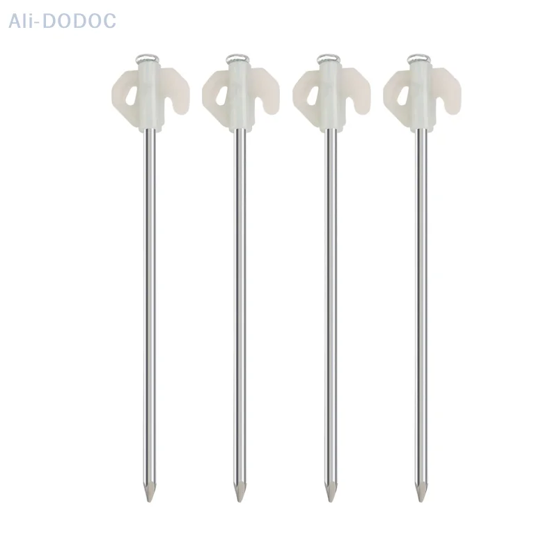 

4 шт. 21 см гвозди для палатки, прочная высокопрочная сталь с отверстиями, белые заземляющие стойки для кемпинга, походов, палатки, навесов