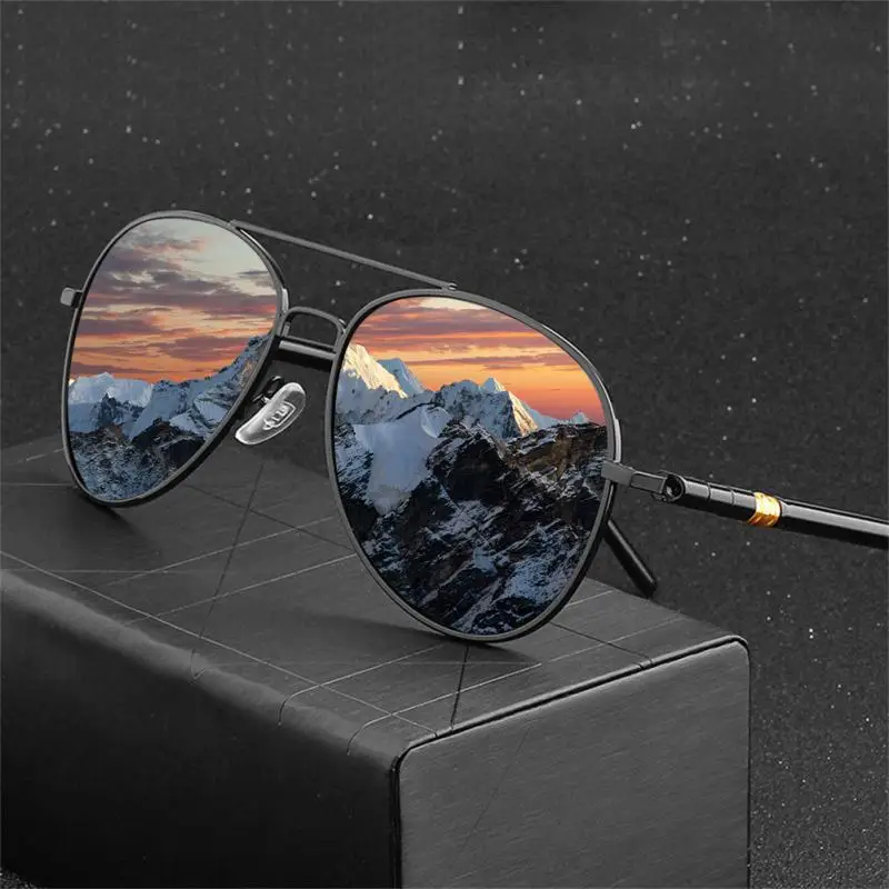 

2022 Men's Sunglasses Polarized Women Fashion Pilot Glasses Photochromic Driving Goggles Vintage Black Pilot Sunglasses UV400