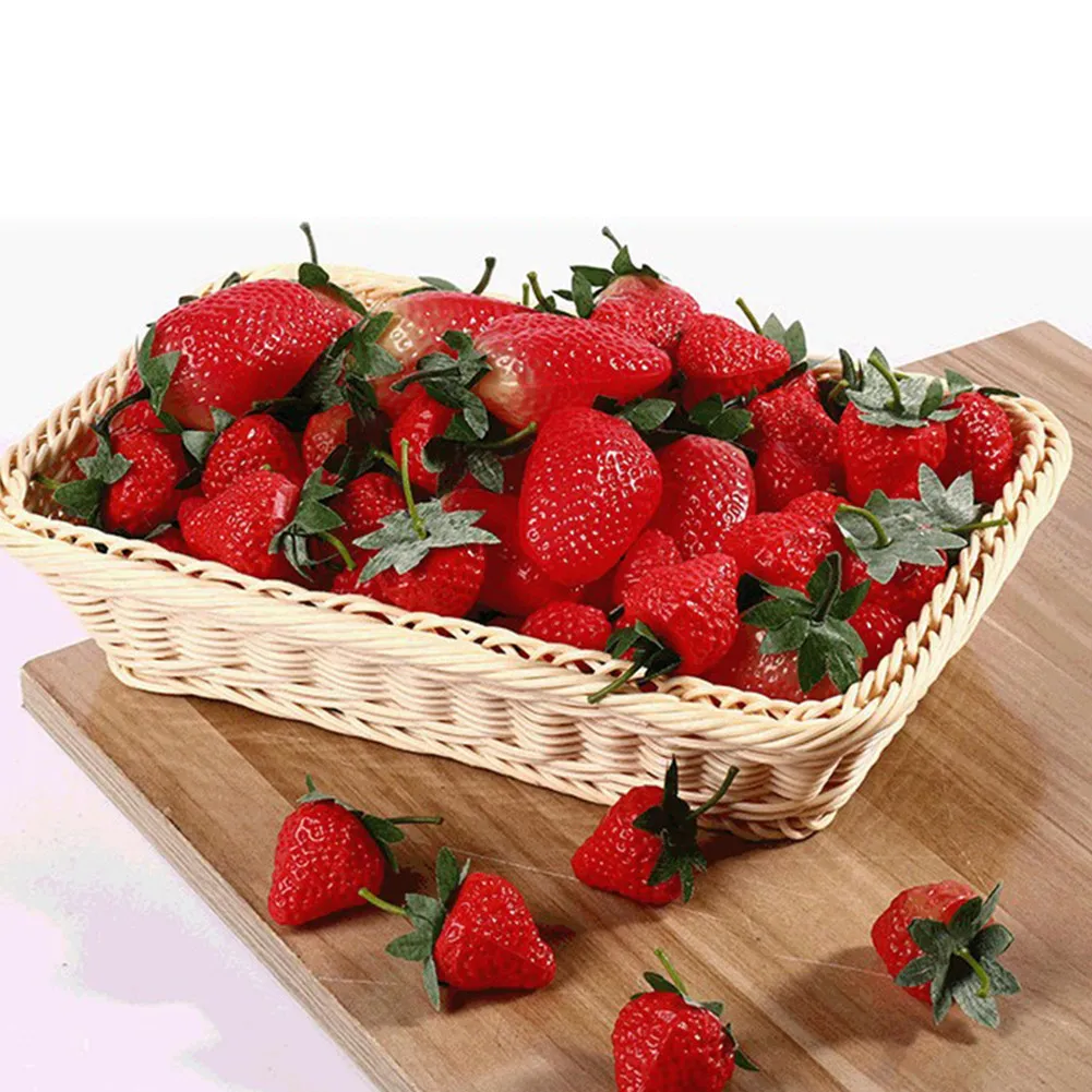 

Table Decorations Artificial Strawberries， 20pcs 20x Decor Fake Fruit For Display Lifelike Plastic S/l Hot New