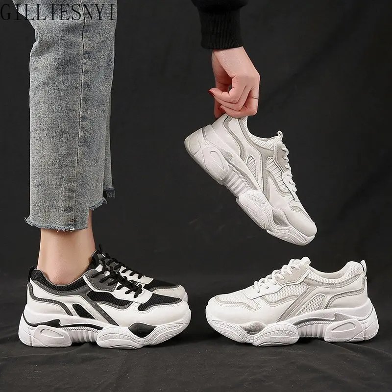 

Autumn Women's Sneakers 2022 New Mesh Breathable Platform Tennis Female Vulcanized Sports Shoes Outdoor Casual Walking Shoes