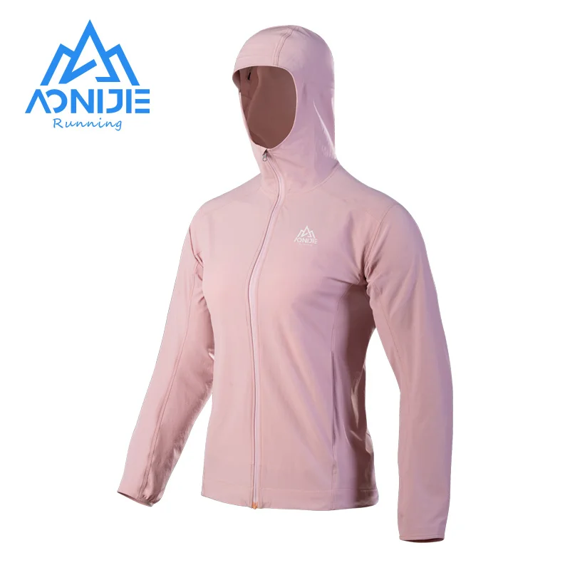 AONIJIE FW5136 Newest Women Female Waterproof Sports Thin Jacket Windbreak Hooded Coat Breathable For Gym Running Hiking