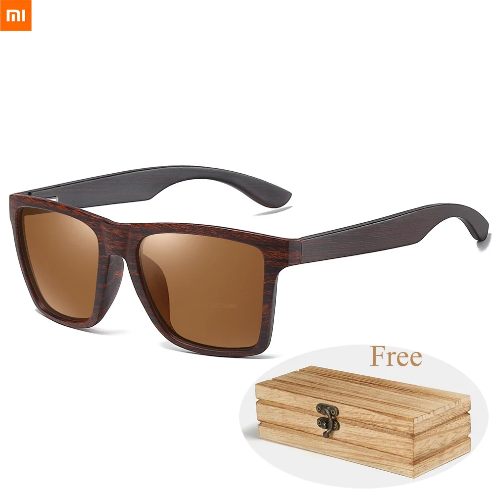 

Xiaomi youpin New Arrivals Black Wooden Polarized Sunglasses for Men Bamboo Sunglasses Lenses Fashion Driving Shades with box