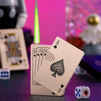 personality creative metal playing card lighter green and blue flame windproof lighter fun toys smoking accessories mens gift
