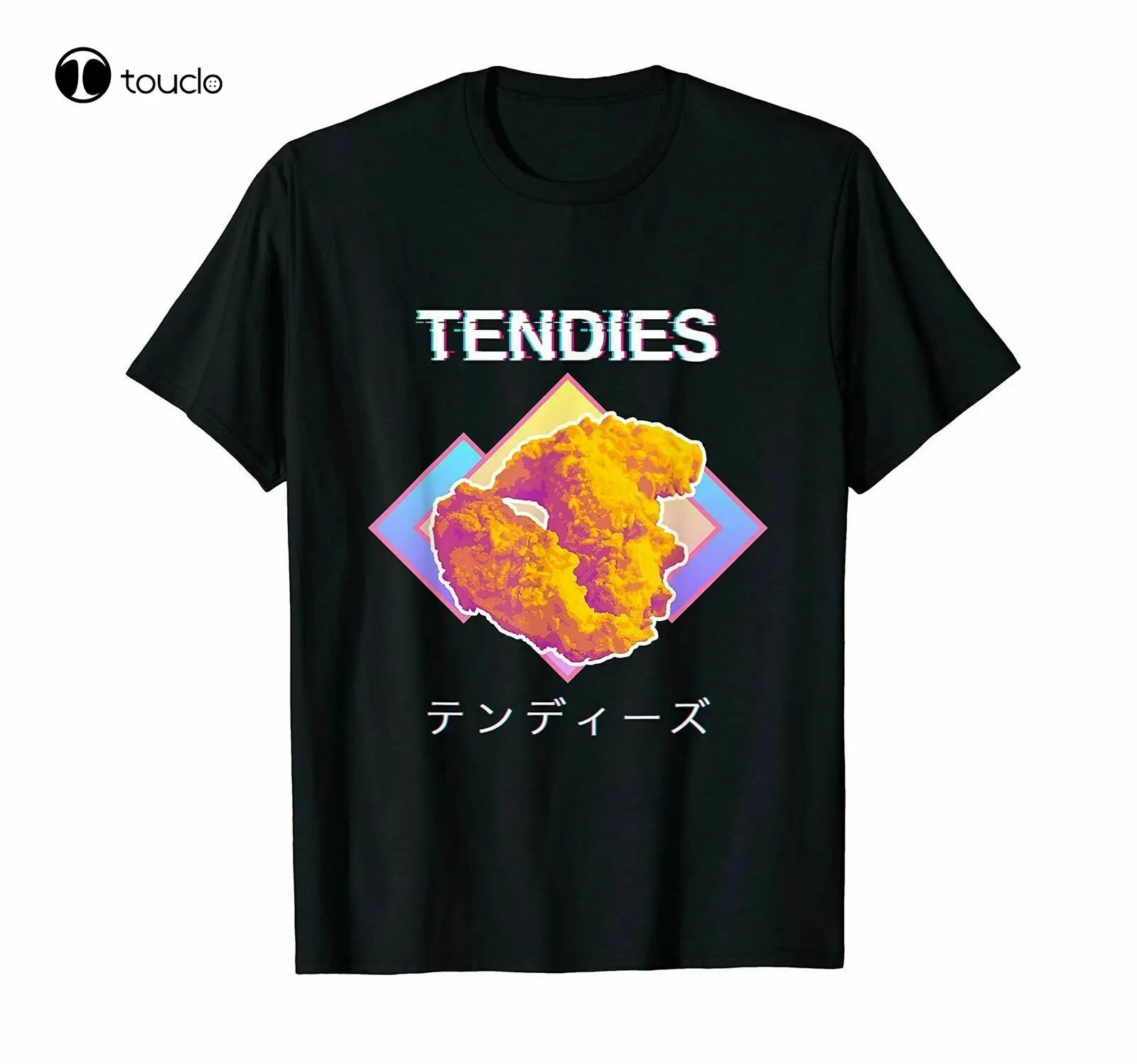 

Vaporwave Tendies Chicken Tenders Japanese Kanji T-Shirts Cotton Trend 2021 Tee Shirt unisex