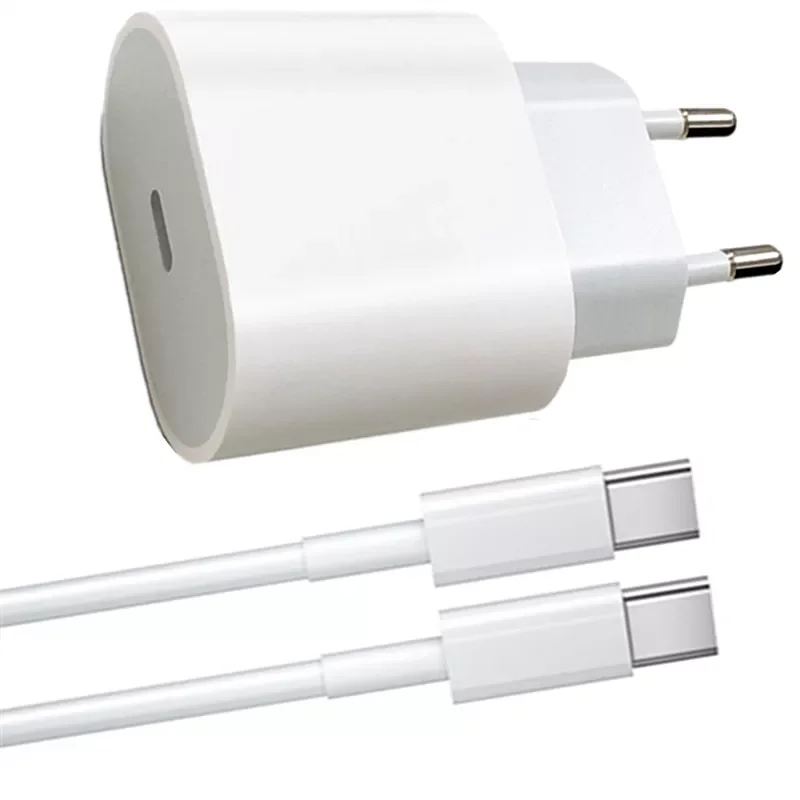 

PD 20W USB Type C Charger Adapter Fast Phone Charge For iPhone 12 11 Pro Max X Xs 7 AirPods iPad USB-C PD Quick Charging Cable