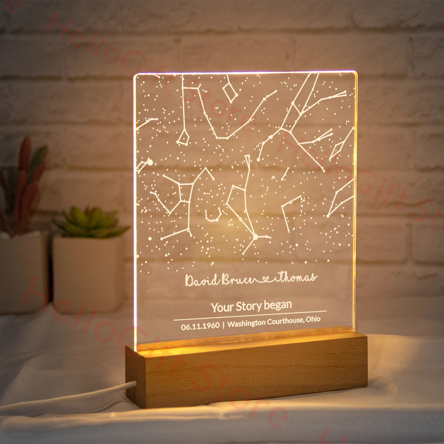 Персонализированная лампа с созвездиями ночник для спальни пар мама папа любовь