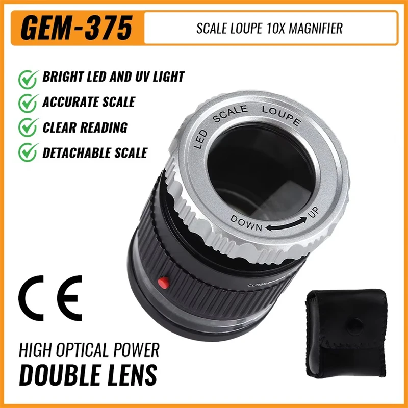 10x20 мм весы лупа УФ-светодиодное освещение увеличительное стекло для ювелира