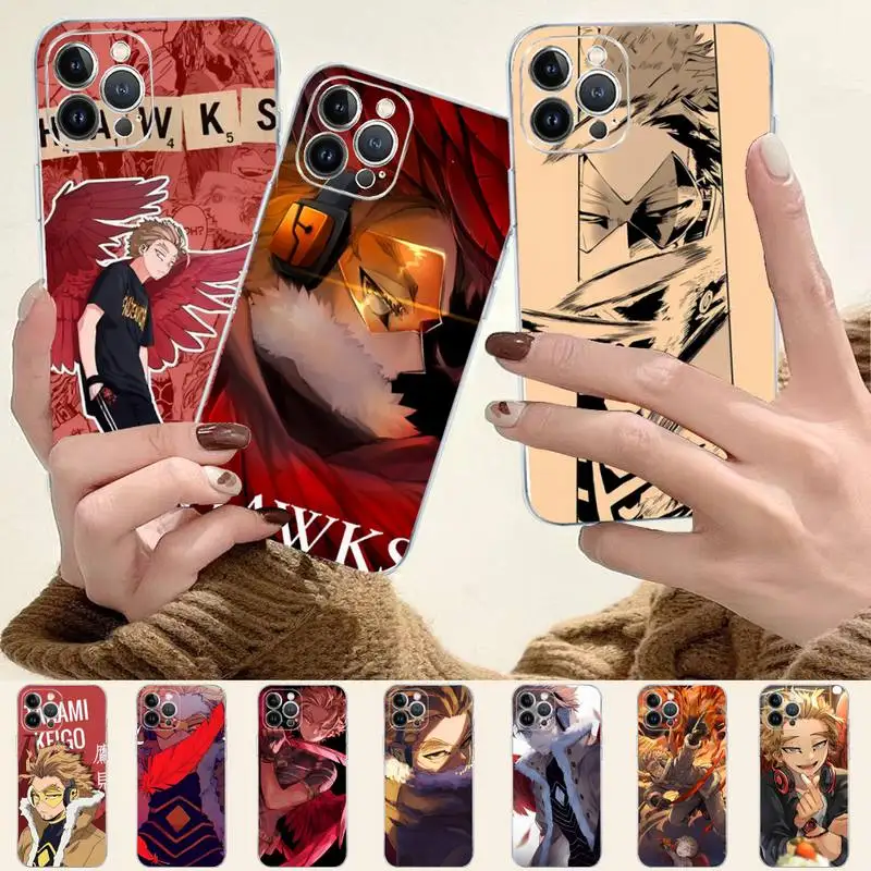 

Hawks My Hero Academia Phone Case For iPhone 8 7 6 6S Plus X SE 2020 XR XS 14 11 12 13 Mini Pro Max Mobile Case