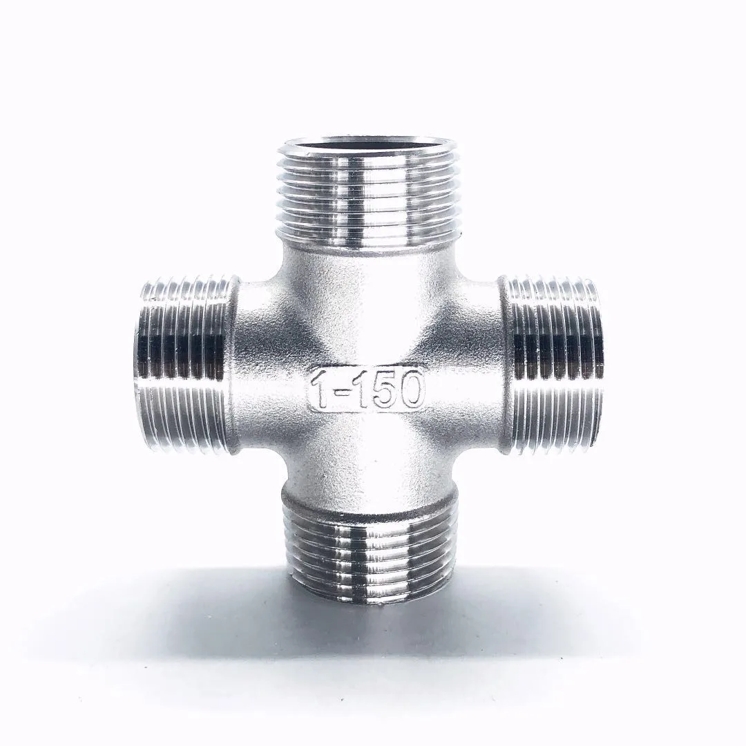 

1/4" 3/8" 1/2" 3/4" 1" 1-1/4" 1-1/2" BSPT Equal Male Thread 304 Stainless Steel Cross 4 Ways Pipe Fitting Connector Home Garden