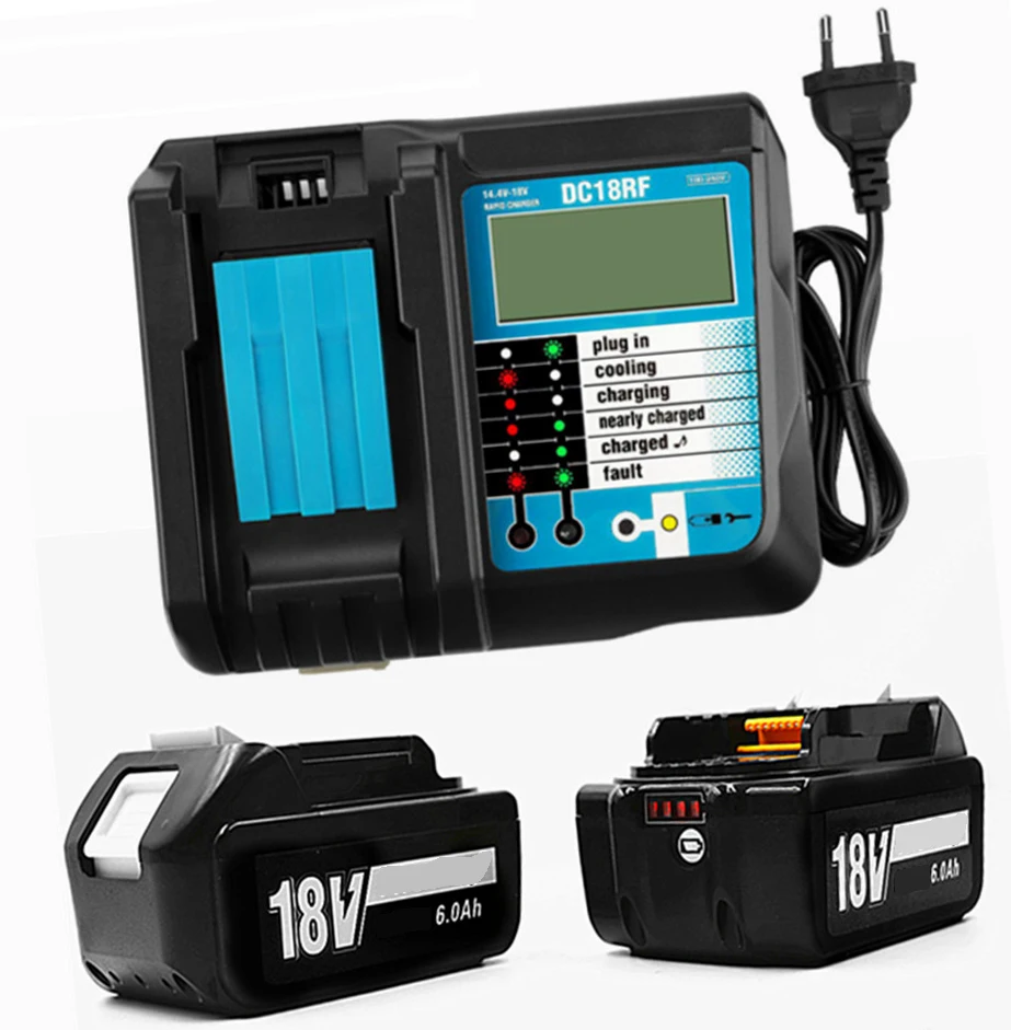 

Makita 18v tools Rechargeable Battery BL1860 B 18V 6.0Ah Backup Battery For makita 18v BL1860 BL1840 BL1850 With DC18RF Charge