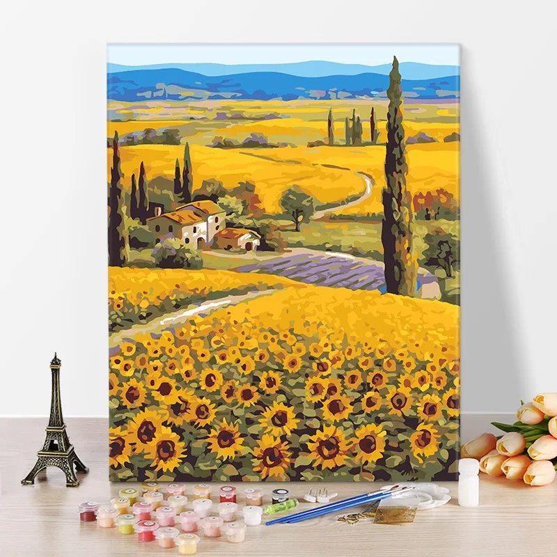 

Цифровая картина маслом «сделай сам», ручная роспись, пейзаж для гостиной, расслабление, наполнение холстом по номерам, рисование, уникальн...