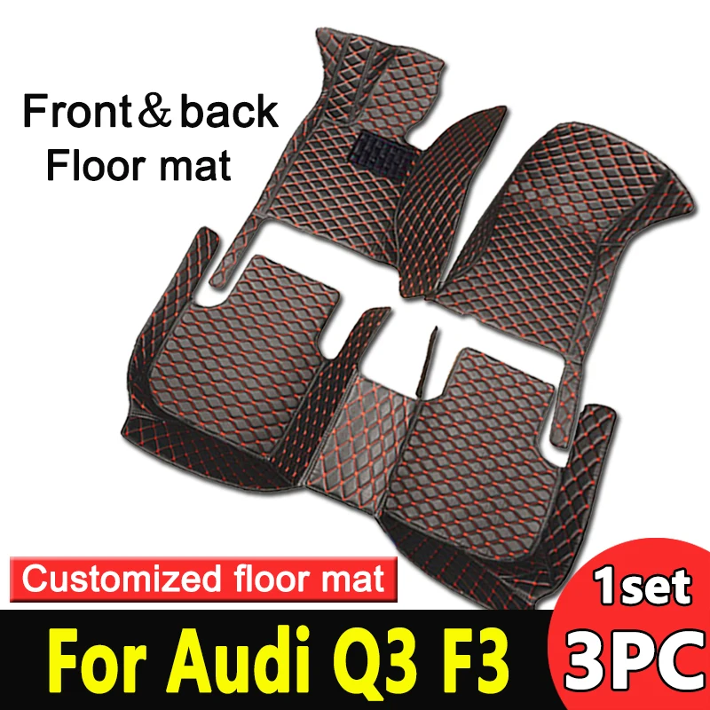 

Car Mats For Audi Q3 F3 MK2 2019~2022 Durable Anti Dirt Rug Auto Floor Mat Luxury Leather Carpet Set Car Interior Accessories