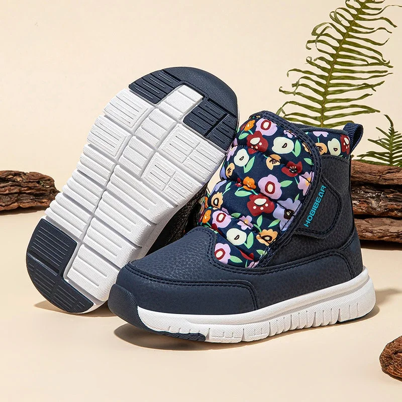 2024 зимние теплые походные ботинки на меху Нескользящая непромокаемая детская