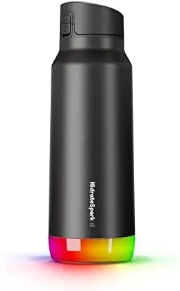 

Spark PRO Smart Water Bottle \u2013 Insulated Stainless Steel \u2013 Tracks Water Intake with Bluetooth, LED Glow Reminder When