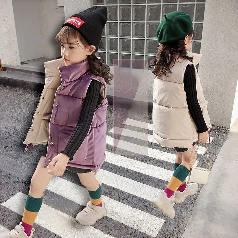 

Fashion Thicken Warm Baby Girls Cotton Vest Sleeveless Child Waistcoat Children's Outerwear 2-10 Years Jacket Girls Boys Q65