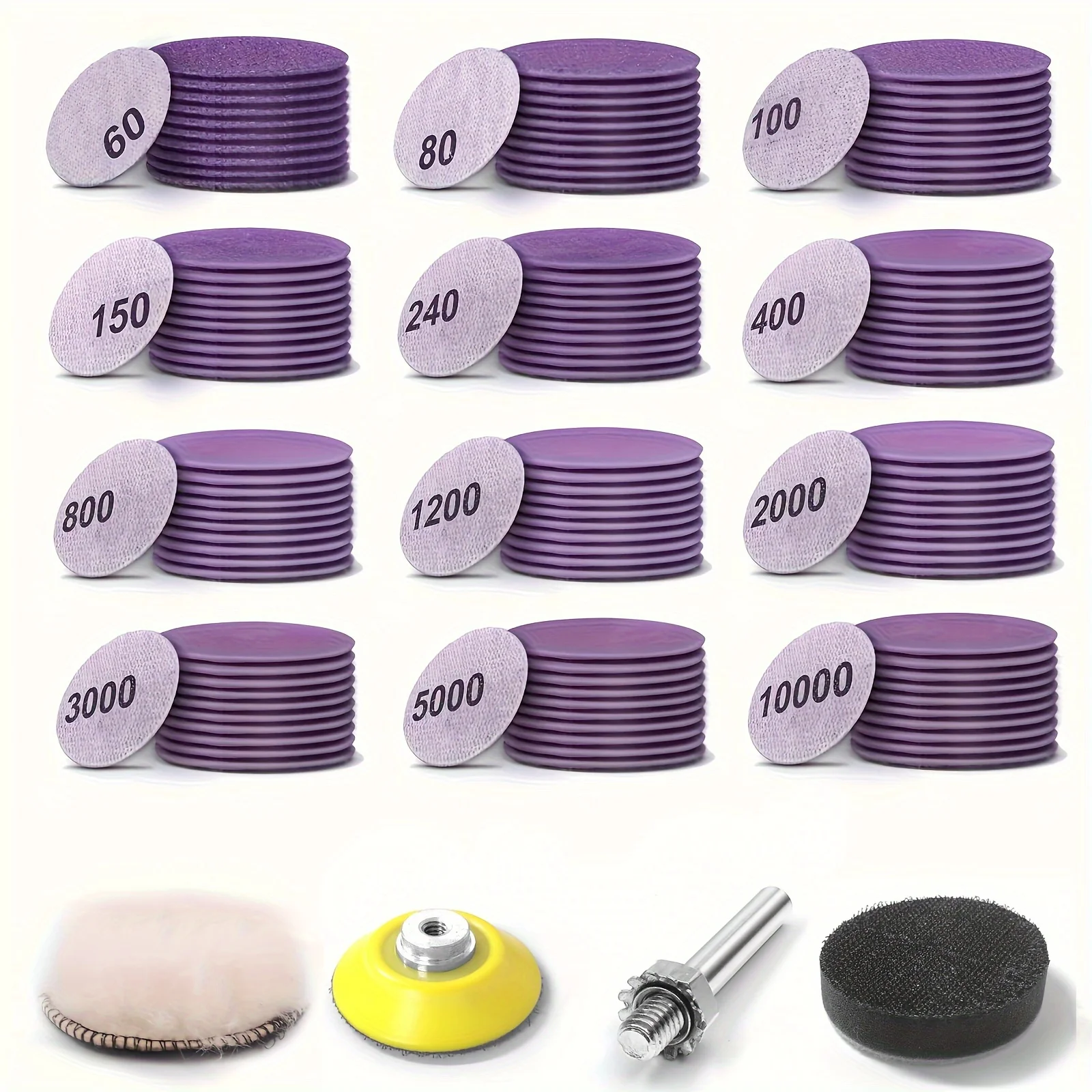 

Набор Шлифовальных Дисков 2 дюйма 124 шт. 60-10000 grit