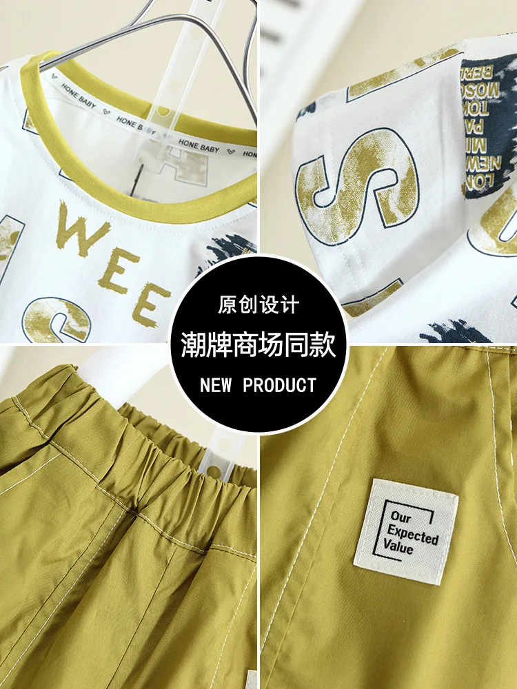 Летний спортивный костюм для мальчиков 2-11 лет футболка и шорты комплект одежды