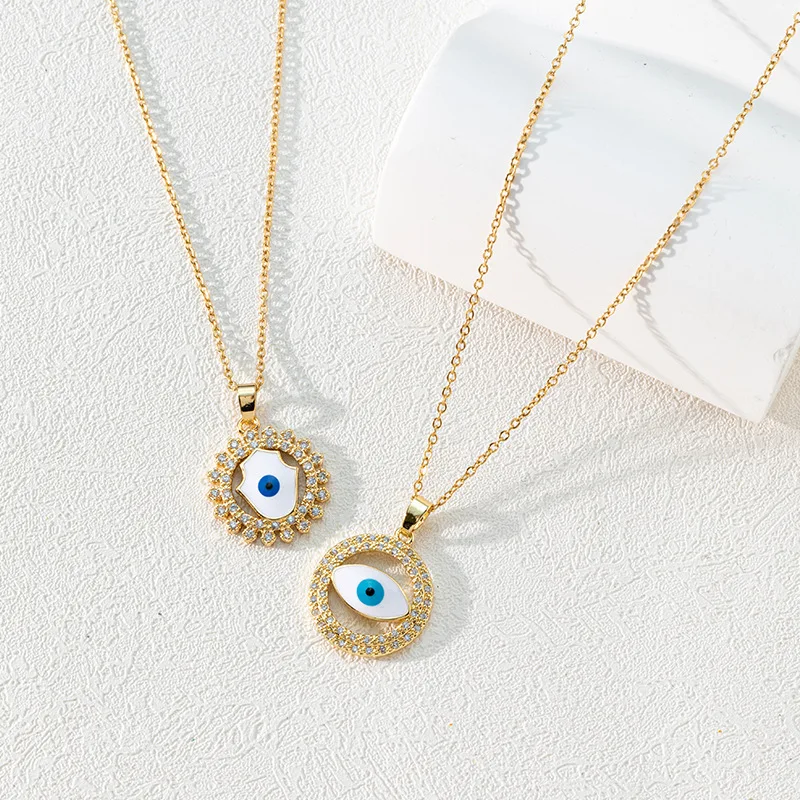 

Bohemian Vintage Turkish Evil Eye Pendant Necklace Fashion Clavicle Chain Statement Long Necklace Women Jewelry Femme Collares