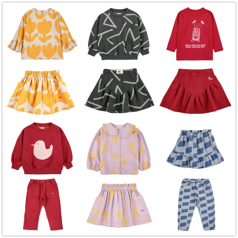 

Распродажа осени 2023, новая серия BC, Однотонная юбка для девочек с принтом, брюки, комплект из топа