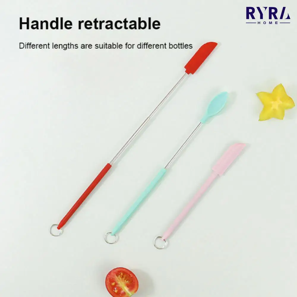 

Retractable Extension Rod Silicone Scraper Easy To Use Telescoping Jar Spatula Mini Kitchen Small Jars Butter Silicone Spatula