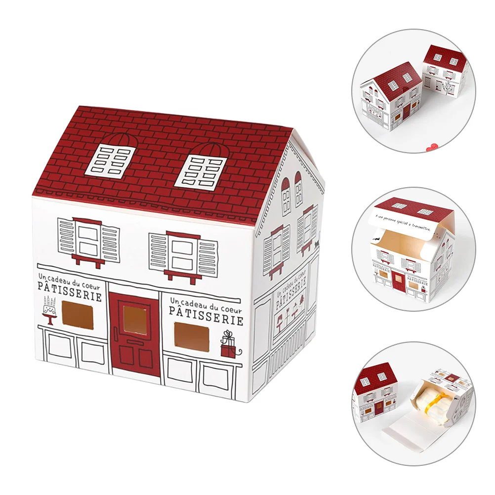 

20Pcs Wedding Candy Wrapping Boxes Party Treat Boxes Sweets Boxes House Shaped Paper Boxes