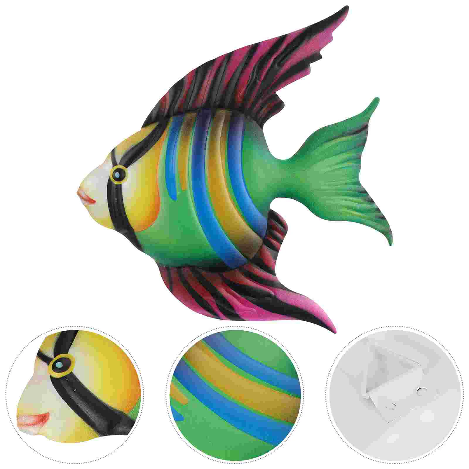 

1 Pc Metal Farmhouse Wall Decor Flying Fish Wall Accents Mediterranean Wall Sculpture Metal Inspirational Fish
