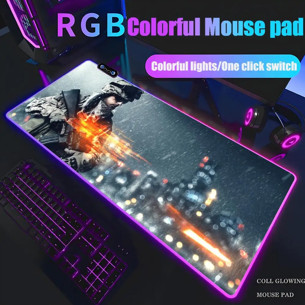 Коврик для мыши Battlefield XXL RGB коврик Kawaii игровые аксессуары компьютерная