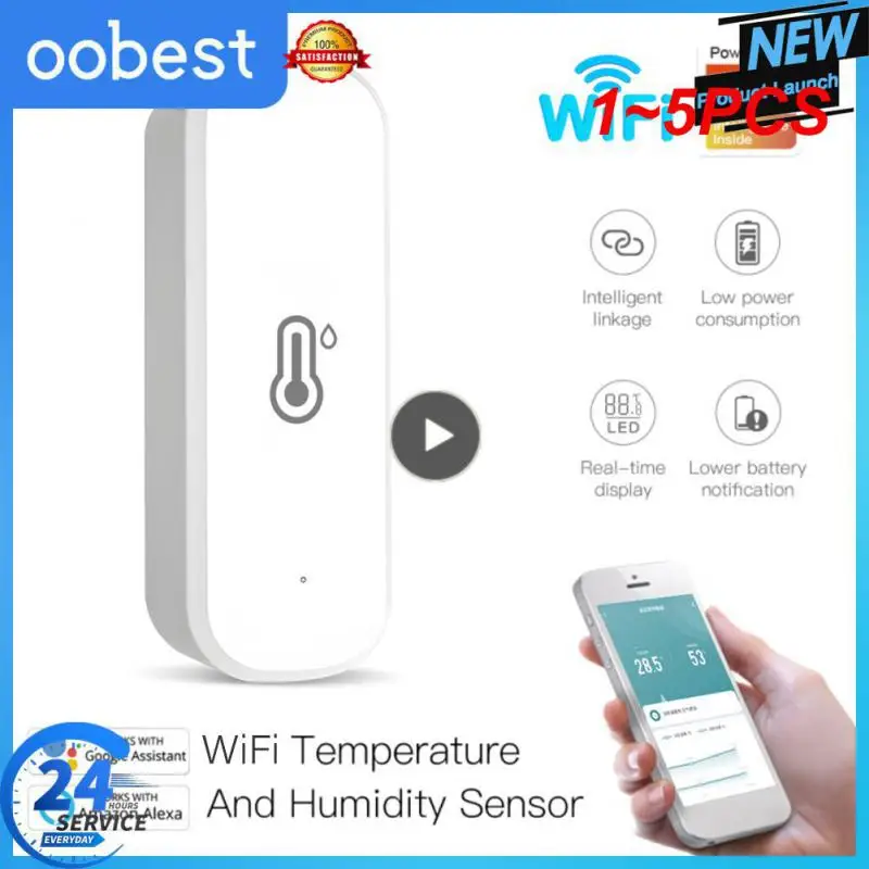 

Датчик влажности и температуры Zigbee 3,0 Wi-Fi, 1-5 шт.