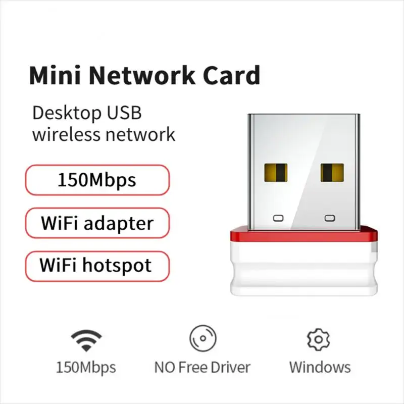 

Mini Wifi Adapter Wireless 2.4g Wireless Network Card Portable Usb2.0 Wifi Receiver For Windows Xp/7/8/8.1/10 150mbps