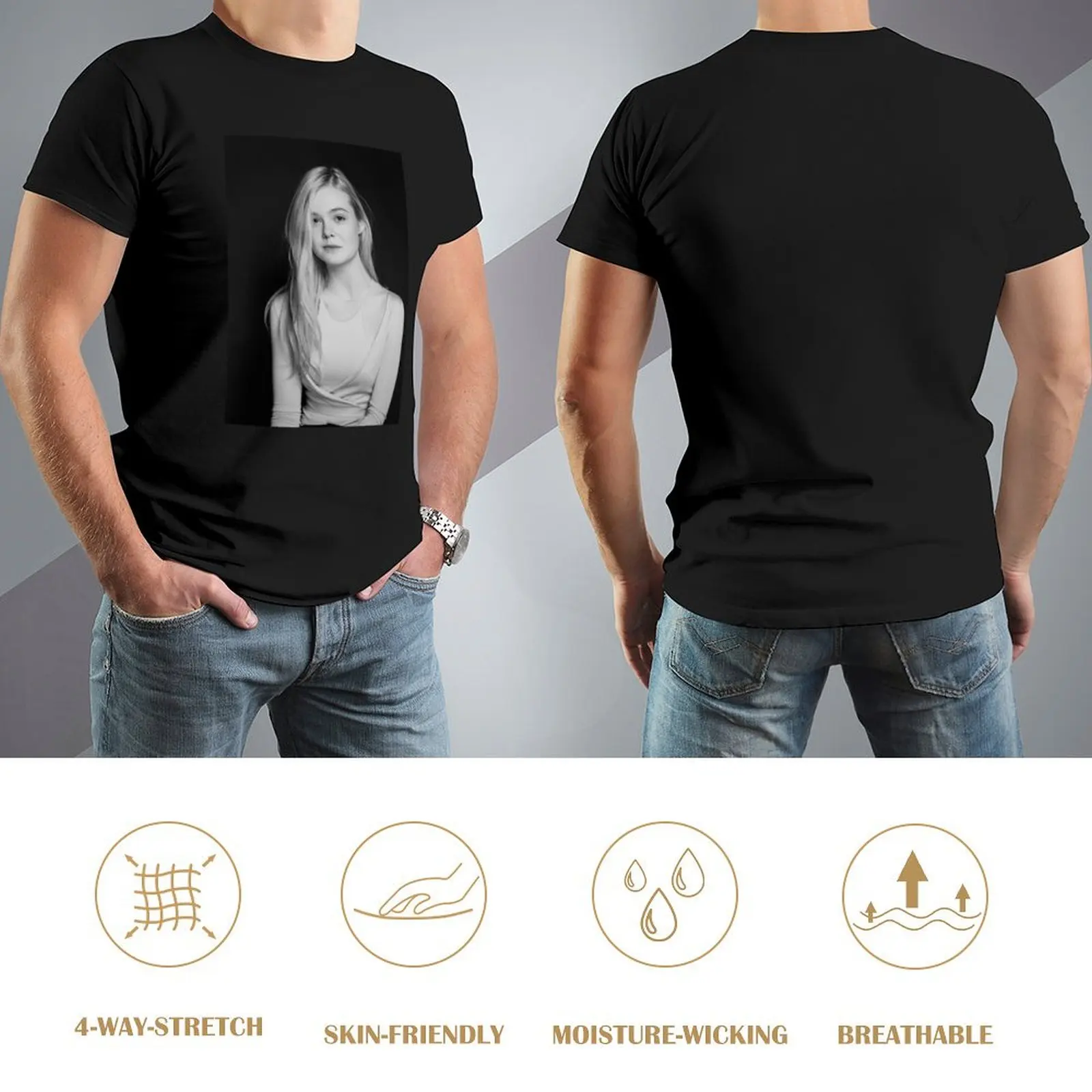 Футболка Elle Fanning рубашки с рисунком эстетическая одежда мужская дизайнерская