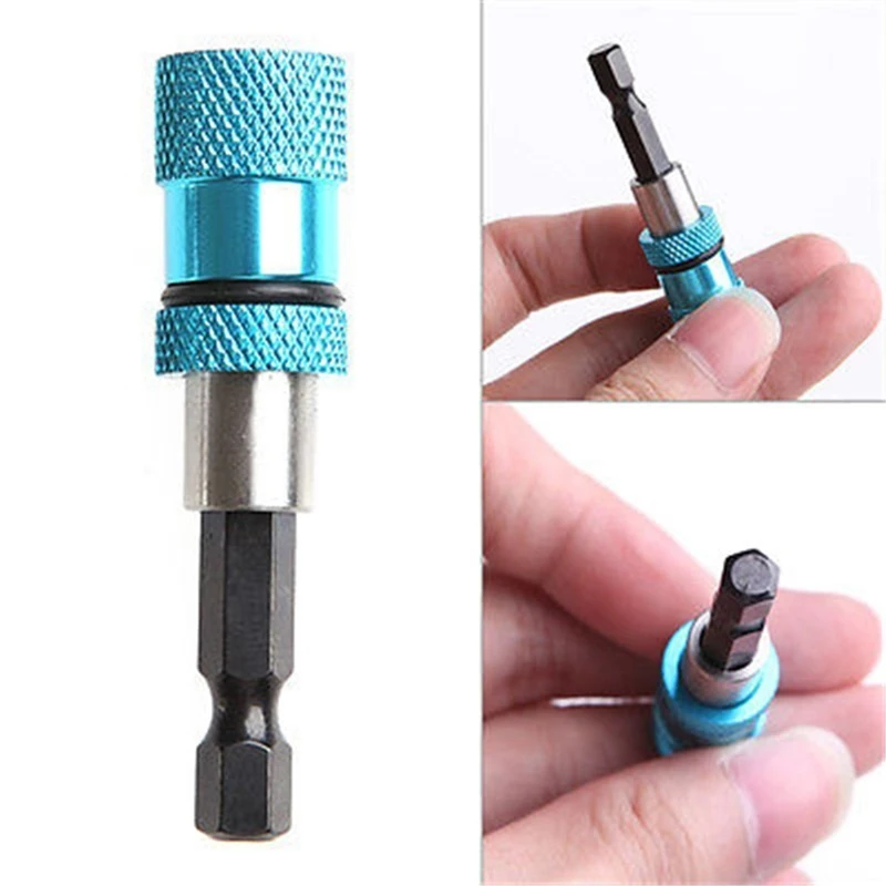 

Red Blue Stainless Steel Quick Connection Rod Bit Holder Hex Shank Magnetic Bit Holder Extension Bar Electric Drill Screwdriver